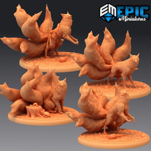 Nine tailed fox miniature - nine,