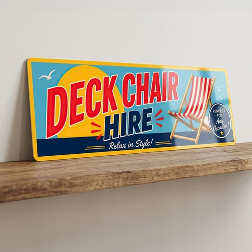 Deck chair hire - metal, 28cm