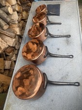 Set Of 5 Vintage French Copper