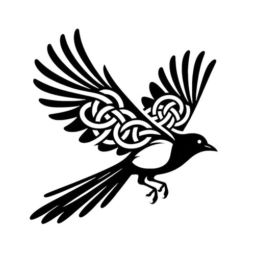 Celtic magpie decal pagan - celtic,