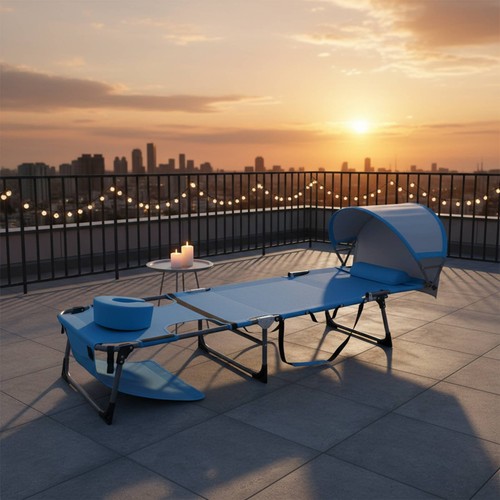 Folding beach lounger - folding,