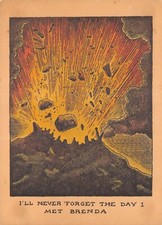 GLEN BAXTER  POSTCARD HIS LIFE THE YEARS OF STRUGGLE  CONTINENTAL SIZE VERY GOOD