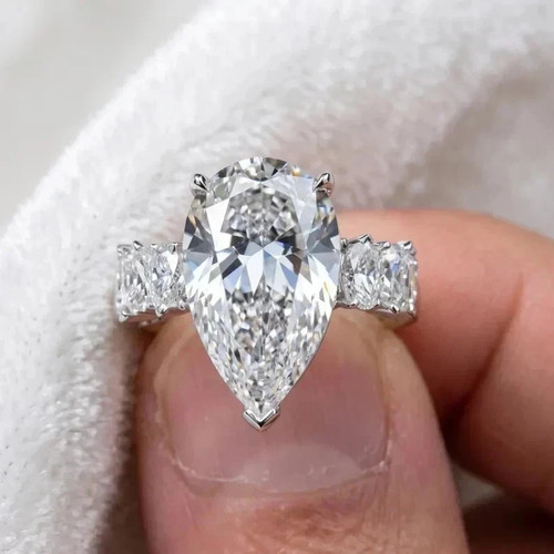 5tcw pear cut real moissanite - pear,
