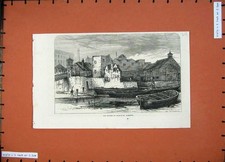 Original Old Antique Print