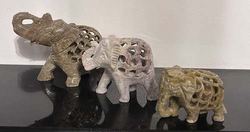 Three vintage hand - three, carved