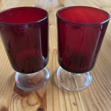  Vintage x 2 Luminarc Ruby Red