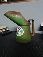 OIL POURER PARAMOUNT BASILDON 1 LITRE METAL VINTAGE PETROL CAR GARAGE CAN