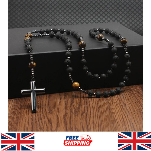 Rose mary beads cross - rose,