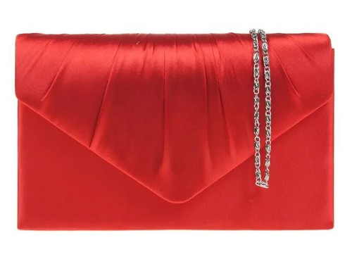 Women satin pleated clutch - satin, bag
