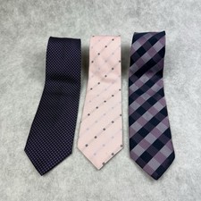 Three Men’s Polyester Ties Job Lot navy pink and purple combination 