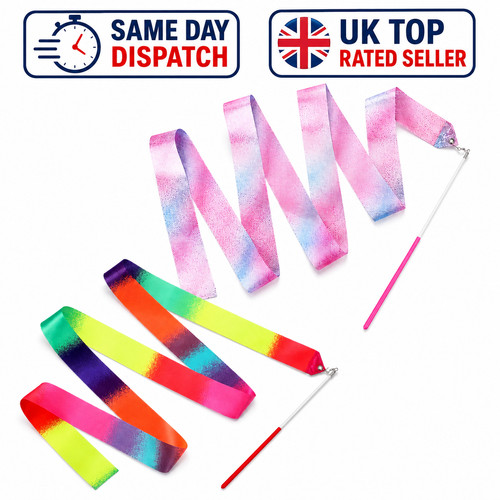2pcs rainbow dance ribbons - 2pcs,