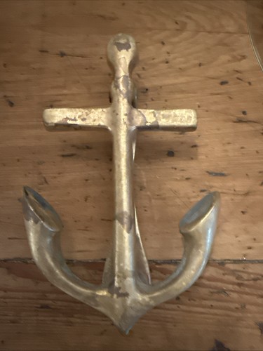 Vntg brass anchor door - anchor, knocker