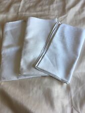 3 Old White Cotton? Non matching Serviettes of various sizes see write up.