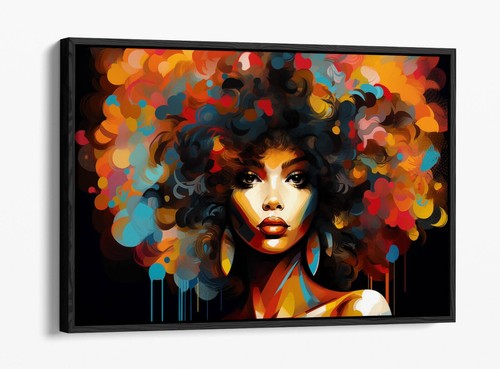 Black lady with rainbow - black,