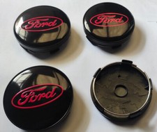 4x Ford 60mm Alloy Wheel Hub Centre Cap Caps Mondeo Fiesta Galaxy Black Red