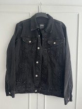 Zara Black Denim Jacket Size M