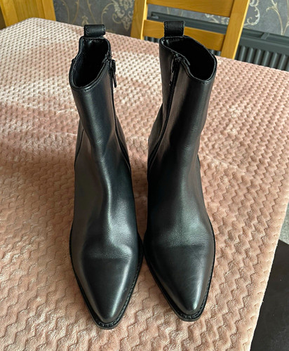 Schuh black leather - , boots