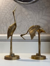 Vintage brass crane - brass, /