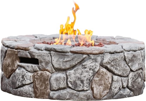 Home outdoor round gas fire - outdoor,