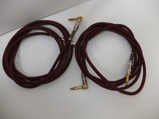 OTraki 3M Guitar Cable  6.35mm 1/4" Straight to Right Angle Braided 3 Metres Amp