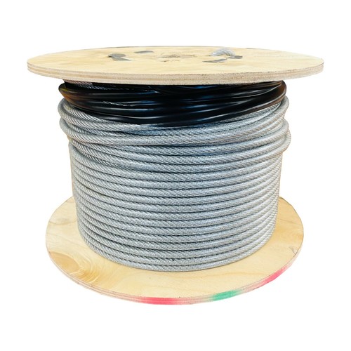 Galvanised wire rope - clear, pvc