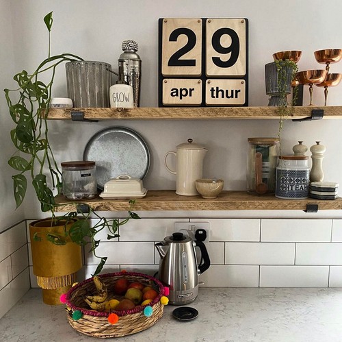 Rustic scaffold board shelves - board,
