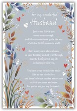 IC&G Wonderful Husband Birthday Card - Happy Birthday Card with Sentimental Poem