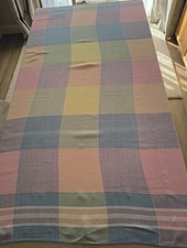 Vintage Kitchen Tablecloth - Multi Pastel Coloured  Squares -  1950's '60's
