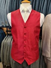 B25 Mens Plain Burgundy Red Wedding Evening Formal Suit Waistcoat Vest