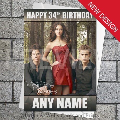 Vampire diaries birthday card - diaries,