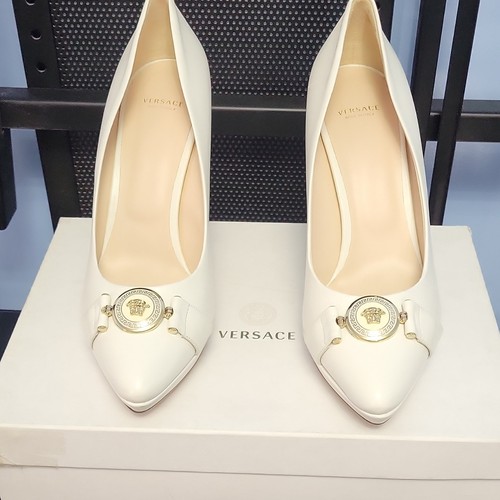 Versace white leather pointed - leather,