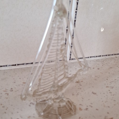 Clear glass sailing ship model - glass,
