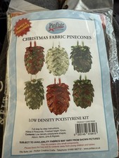 Pinflair Christmas Fabric Pine Cones Full Kit Complete Never Been Used