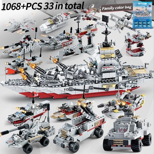 1068pcs military warship - military,