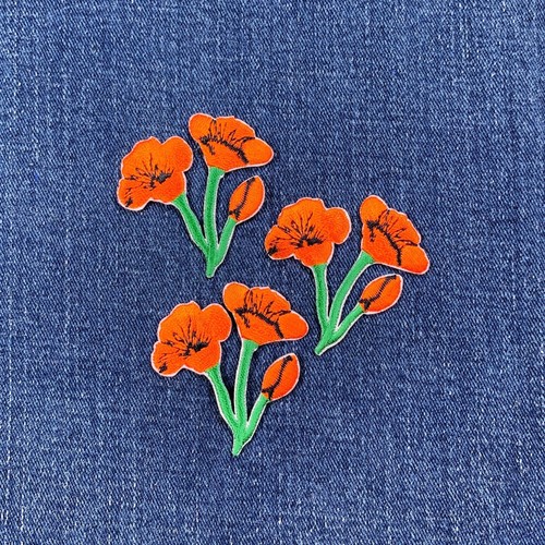 Pack poppy applique patch - poppy,