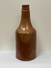 57807 Old Antique Saltglaze Stoneware Porter Ginger Beer Bottle WALSALL I B