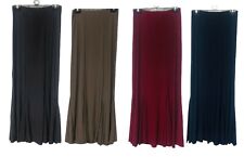 New Ladies Mermaid Flared Stretch Long Maxi Skirt Gypsy Muslim 12 14 16 18 20 22