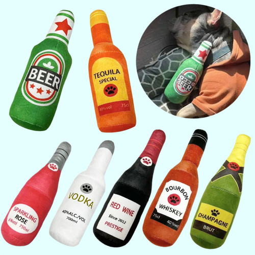 Funny squeaky dog toy beer - funny,