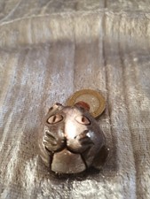 Stoneware Cat Face, Vintage, Handmade