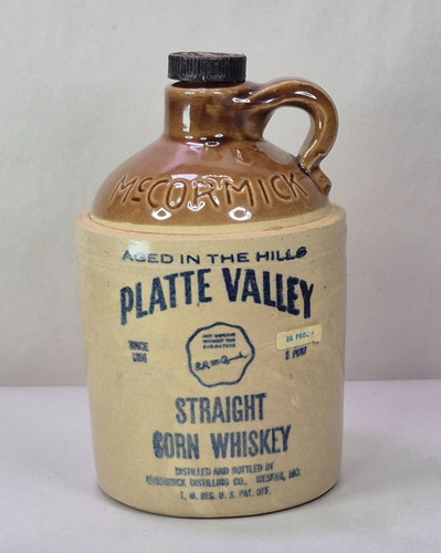 Platte valley corn whiskey - platte, jug