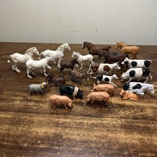 Vintage Britains Ltd Farm Animals Toy Bundle - Plastic Horses Shire Cows Pigs