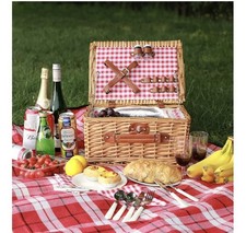 Display4top Picnic Basket Set for 4 Persons - Outdoor Hamper