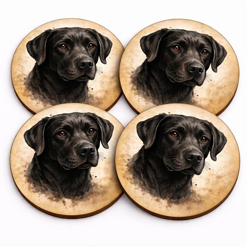 Black labrador coasters brew - black,