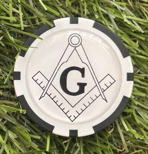 Masonic clay poker chip - masonic,