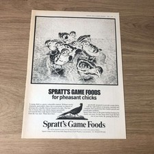 GUNS68 MAGAZINE ADVERT 12X9 SPRATT'S GAME FOOD FOR PHEASANT CHICKS