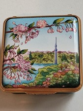 Halcyon Days TOKYO SKYTREE Japan Hand Painted Enamel Box