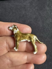 Vintage Kenart 925 Mark Sterling Silver Enamel ( Good) Dog Brooch