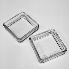 10 Square Glass Ashtrays Cigarette Smoking Ash Tray Stackable Home Bar Garden