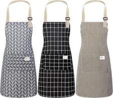 3 Pack Apron with Pockets, BBQ, Baking & Catering Kitchen Apron for Men & Women