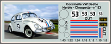 Beetle VW Beetle Herbie Choupette #53 Decals 1:43 to 1:8 Decal 1963